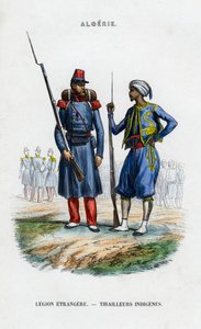 Fremmedlegionær og indfødt skarpretter, fransk hær i Algeriet af Unbekannt