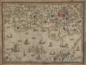 Fortene Zeelandia og Provintia og byen Tainan, 1800-tallet. af Unbekannt