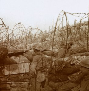 Fosse Froide skyttegrav, Champagne, Nordfrankrig, c1914-c1918 af Unbekannt