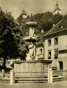 Fountain, Friesach, Østrig, c1935. af Unbekannt