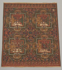 Fire mandalaer fra Guhyasamaja-cyklussen, 1500-tallet. af Unbekannt