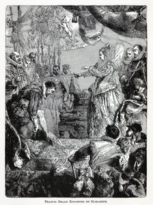 Francis Drake slået til ridder af Elizabeth, 1882 af Unbekannt