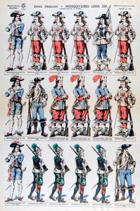 Fransk hær, musketerer af Louis XIII, 17. århundrede 19. århundrede af Unbekannt