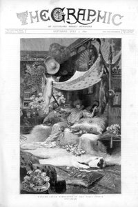 Den franske skuespillerinde Sarah Bernhardt i sit Paris-studie, Frankrig, 1890 af Unbekannt