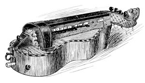 Fransk gurdy-gurdy eller vielle, c1750, 1901 af Unbekannt