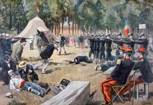 Franske militærmanøvrer: førstehjælpsarbejdere, 1897 af Unbekannt