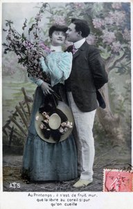 Fransk romantisk postkort, c1900 af Unbekannt