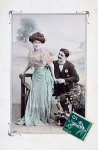 Fransk romantisk postkort, c1900 af Unbekannt