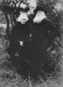 Den franske billedhugger Auguste Rodin fotograferet i parken i sin villa i Meudon, 1916, 1939 af Unbekannt