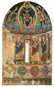 Fresco i kirken Santa Maria de Taüll, Catalonien, Spanien, 1928. af Unbekannt