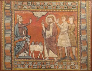 Fresco with Miracle of the Jewels, slutningen af det 13.-begyndelsen af det 14. århundrede. af Unbekannt
