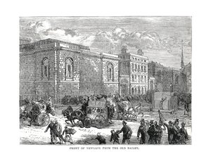 Forsiden af Newgate fra Old Bailey, 1878 af Unbekannt