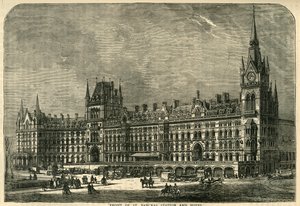 Foran St. Pancras Station og Hotel, c1876. af Unbekannt