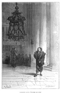 Galileo observerer lysekronens svaje i Pisa-katedralen, c1584 1870 af Unbekannt