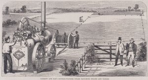 Garrett & Sons dobbeltcylindret damppløjemaskine og grej, c1862 af Unbekannt