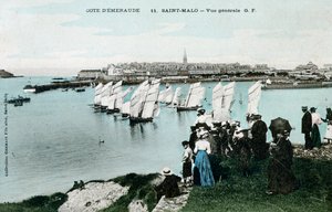 Generelt billede af Saint Malo, Bretagne, Frankrig, 20. århundrede af Unbekannt