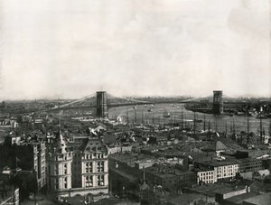 Generelt billede, der viser Brooklyn Bridge, New York, USA, 1895. af Unbekannt