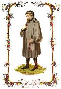 Geoffrey Chaucer, engelsk forfatter, digter, filosof, bureaukrat og diplomat fra det 14. århundrede, c1850 af Unbekannt