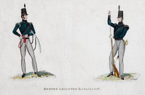 Tyske soldater fra Waterloo-perioden, 1800-tallet af Unbekannt