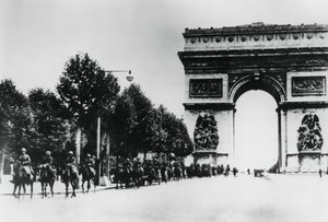 Tyske soldater marcherer gennem Paris, 14. juni 1940 af Unbekannt