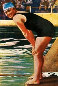 Den tyske svømmer Hilde Schrader, 1928. af Unbekannt