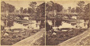 Golbourn Punt i Seymour, Australien, 1860