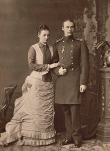 Storhertuginde Anastasia Mikhailovna af Rusland og storhertug Frederik Frans III, 1878. af Unbekannt