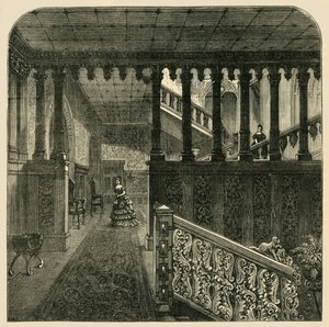 Grand Staircase, Holland House, c1876. af Unbekannt