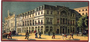 Store hoteller: udvendig udsigt over Avenida Palace i Lissabon, Portugal - Kort over en serie, der præsenterer hotellerne i "Compagnie Internationale des Grands Hotels", slutningen af det 19.-begyndelsen af det 20. århundrede af Unbekannt