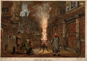 Den store pest i London, 1665 af Unbekannt