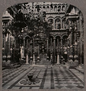 Græsk katedral i den hellige gravs kirke, Jerusalem, ca. 1900 af Unbekannt