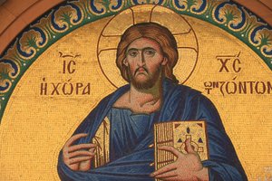 Græsk-ortodoks ikon, der forestiller Jesus Kristus, Thessalonique, Grækenland af Unbekannt