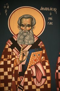 Græsk-ortodoks ikon, der forestiller Sankt Athanasos, den store Thessalonique, Grækenland af Unbekannt
