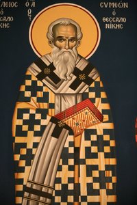 Græsk-ortodoks ikon, der forestiller den hellige Symeon af Thessaloniki Thessalonique, Grækenland af Unbekannt
