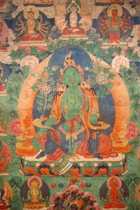 Grüne Tara Thangka, Budapest, Ungarn von Unbekannt