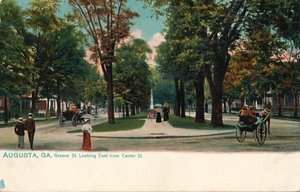 Greene Street, ser øst fra Center Street, Augusta, Georgia, Amerika, c1910 af Unbekannt