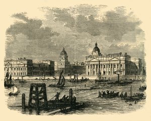 Greenwich Hospital, fra floden, c1878. af Unbekannt
