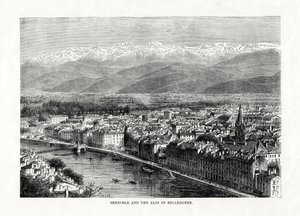 Grenoble og Alperne i Belledonne, Frankrig, 1879 af Unbekannt