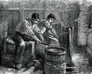 Kværne i arbejde på et hjul, c1880 af Unbekannt