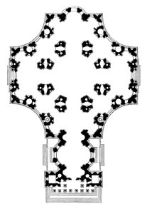Grundplan for St Pauls Cathedral, London, andet design, 17. århundrede 1882 af Unbekannt