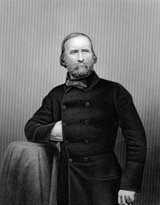 Guiseppe Garibaldi, italiensk patriot, 1860 af Unbekannt