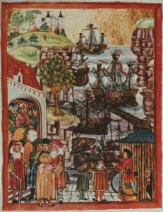 Hansiske skibe 1497 / bog illuminator. af Unbekannt