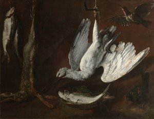 Hare, skestork og fisk, midten af 1600-tallet. af Unbekannt
