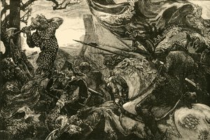 Harold i slaget ved Hastings, 1066, 1890. af Unbekannt