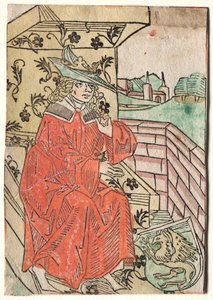 Hartlibs Alexander: Alexander siddende på tronen, 1400-tallet. af Unbekannt