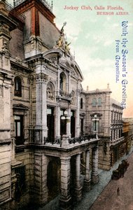 Hovedkvarter for Jockey Club, Calle Florida, Buenos Aires, Argentina, begyndelsen af det 20. århundrede af Unbekannt