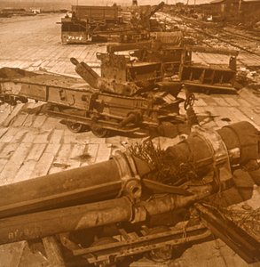 Tungt artilleri og maskineri, britisk lejr, det nordlige Frankrig, c1914-c1918. af Unbekannt