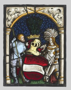 Heraldisk panel, der forestiller en ridder og en dame med ærkehertugdømmet af Østrigs våben, ca. 1515. af Unbekannt