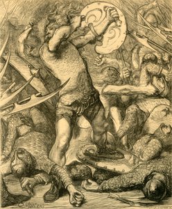 Hereward skærer sig vej gennem den normanniske vært, c1890. af Unbekannt
