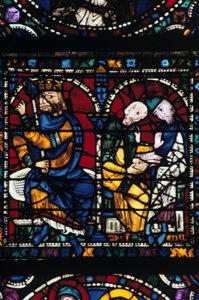 Herodes og hans rådgivere, farvet glas, Chartres Cathedral, Frankrig, 1145-1155 af Unbekannt
